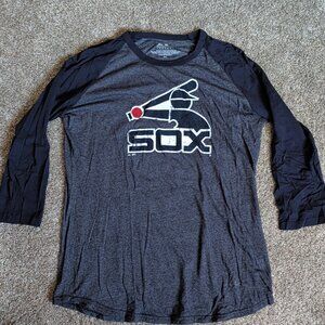 Majestic Threads MLB Chicago White Sox Gray Size XL 3/4 Sleeve Heathered Tee